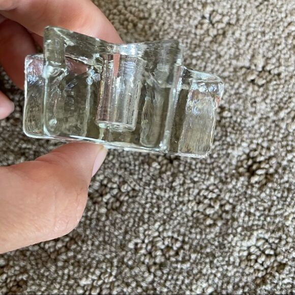 Glass Clear Tapered Candle Holder Christmas or Hanukkah - Picture 3 of 8